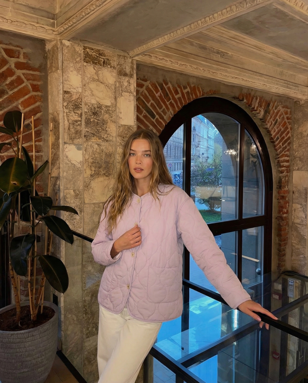 Loane Laporte | Wave-Quilted Collarless Jacket