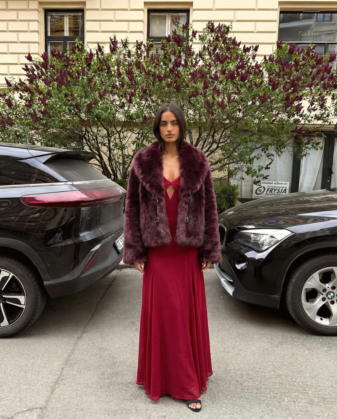 Katell Hébert | Cropped Faux Fur Toggle Front Jacket