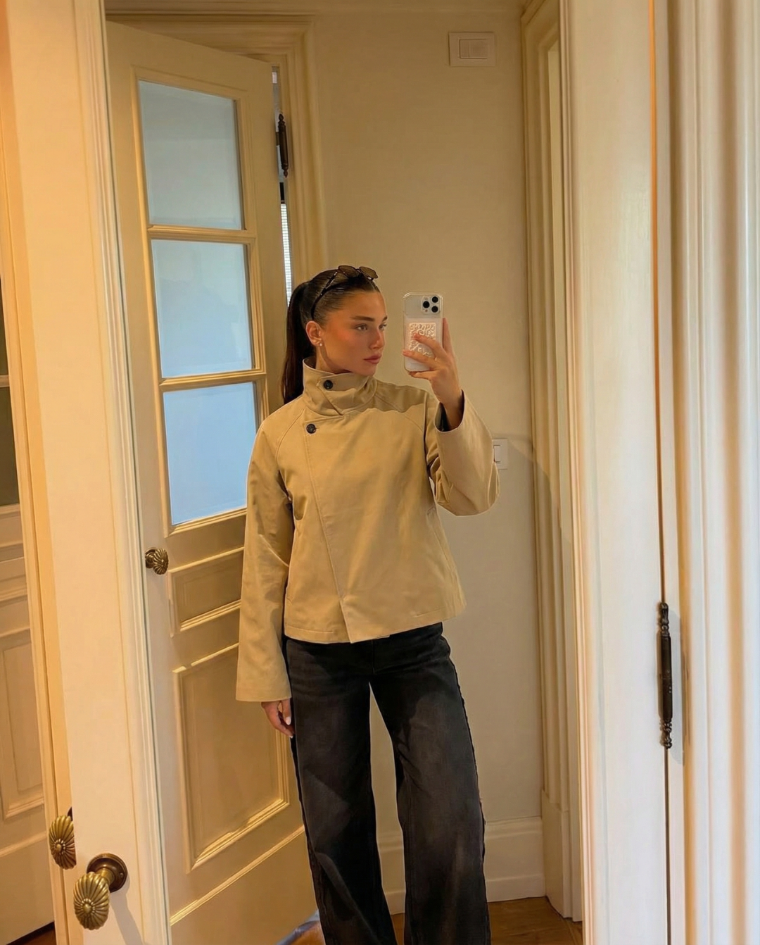Fantine Delmas | Cropped Asymmetric Light Jacket