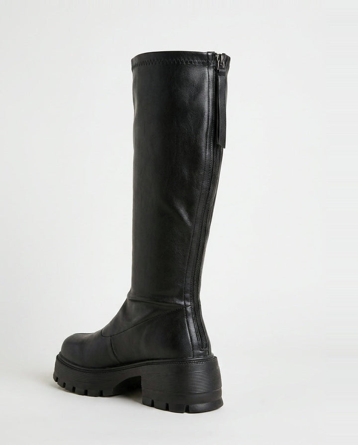 Gaëlle Ségur | Chunky Lug Sole Block Heel Knee-High Boots
