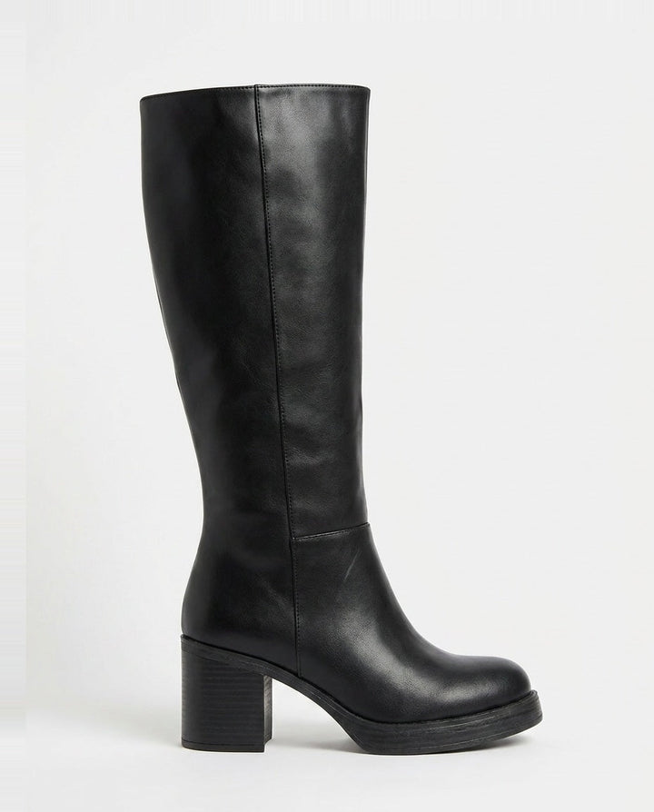 Coline Muret | Round Toe Block Heel Knee-High Boots