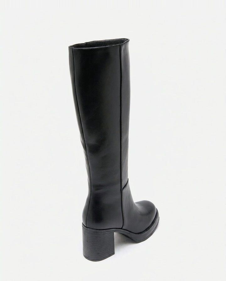 Coline Muret | Round Toe Block Heel Knee-High Boots