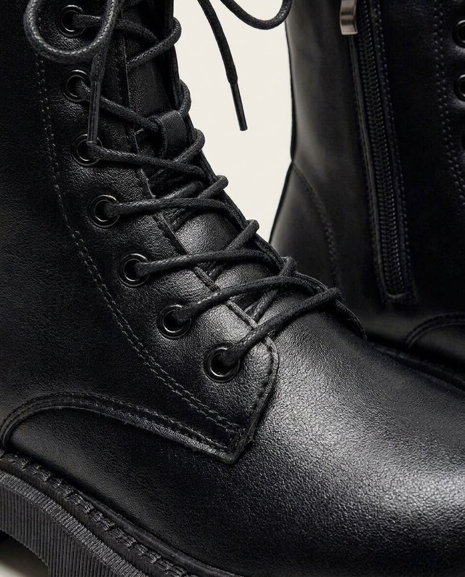 Aélia Jourdain | Chunky Lug Sole Lace-Up Combat Ankle Boots