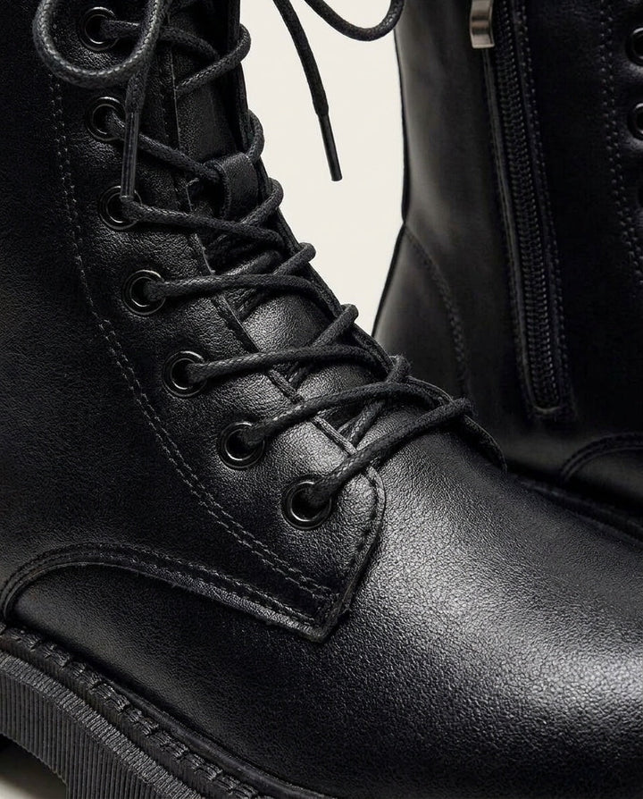 Aélia Jourdain | Chunky Lug Sole Lace-Up Combat Ankle Boots
