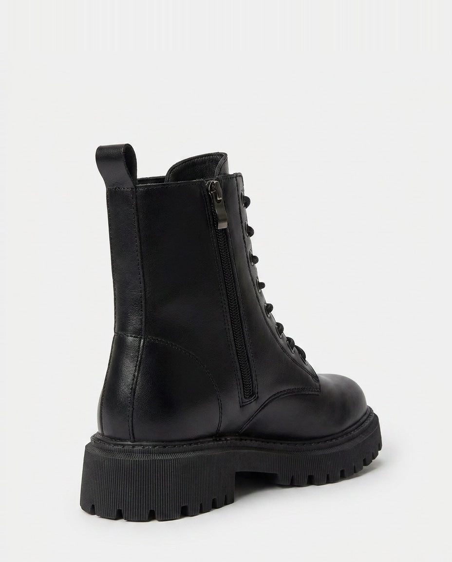Aélia Jourdain | Chunky Lug Sole Lace-Up Combat Ankle Boots