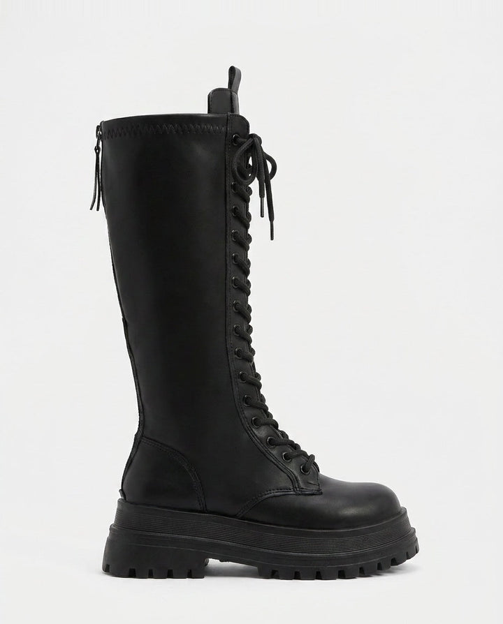 Élisée Vignot | Lace-Up Knee-High Combat Boots