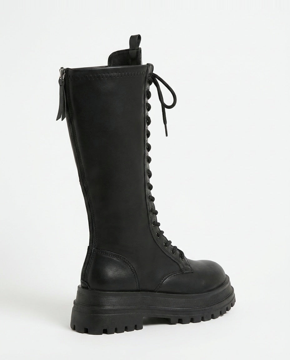 Élisée Vignot | Lace-Up Knee-High Combat Boots