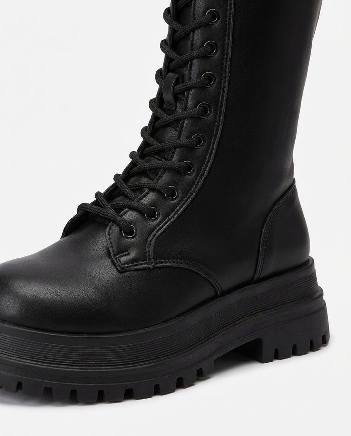 Élisée Vignot | Lace-Up Knee-High Combat Boots