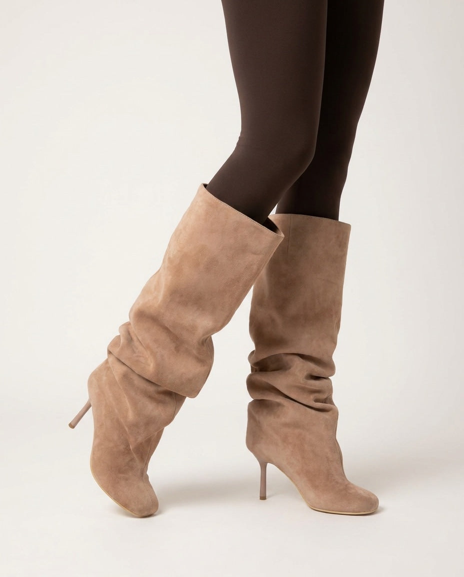 Armelle Cormier | Slouchy Suede Stiletto Knee-High Boots