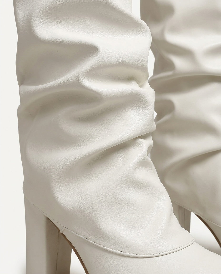 Orielle Ravoux | Slouchy Pointed Toe Block Heel Knee-High Boots