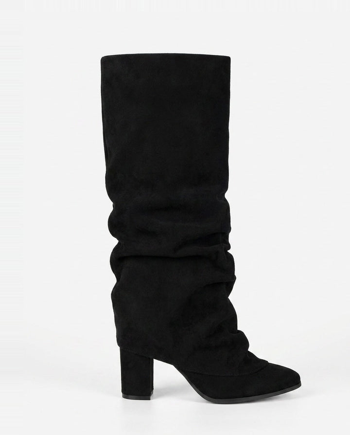 Sibylle Dorval | Ruched Fold-Over Cuff Knee-High Boots