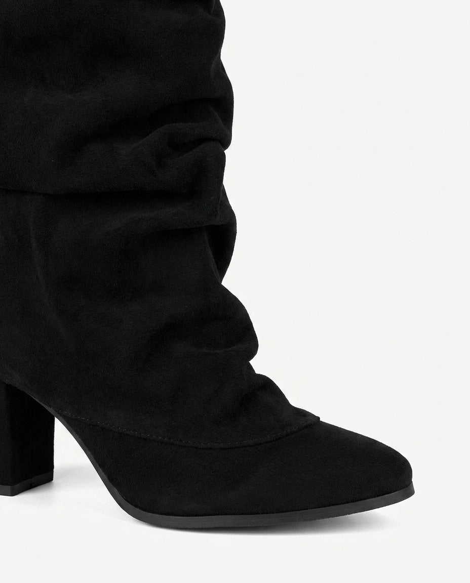 Sibylle Dorval | Ruched Fold-Over Cuff Knee-High Boots