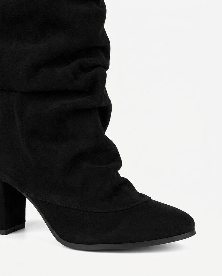 Sibylle Dorval | Ruched Fold-Over Cuff Knee-High Boots