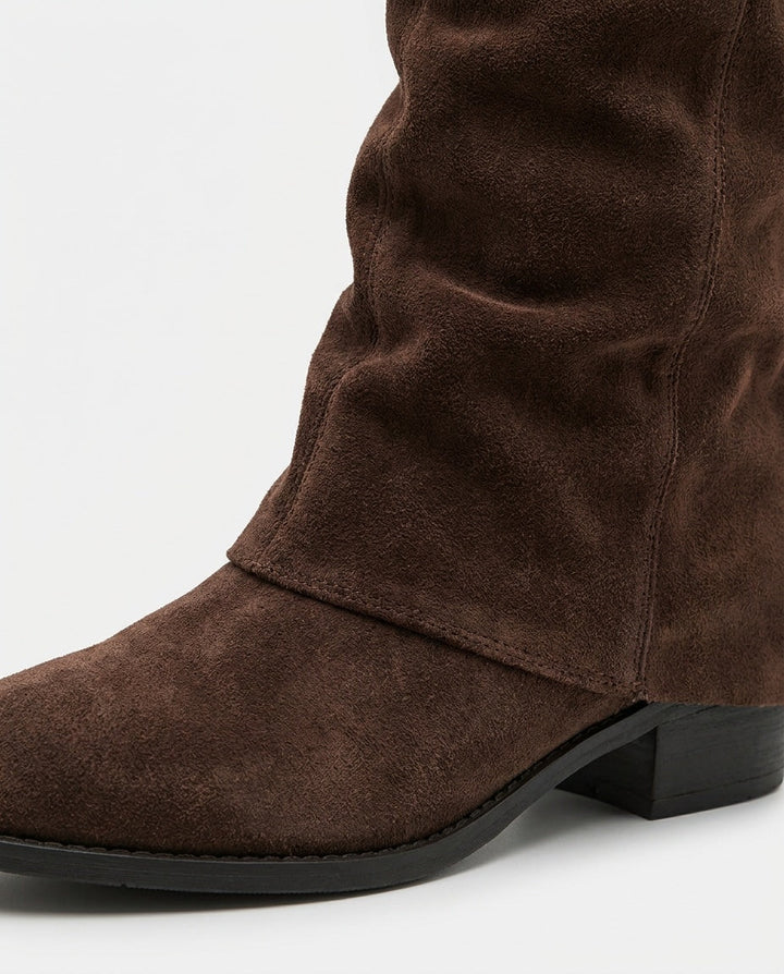 Alix Valois | Block Heel Fold-Over Knee-High Boots