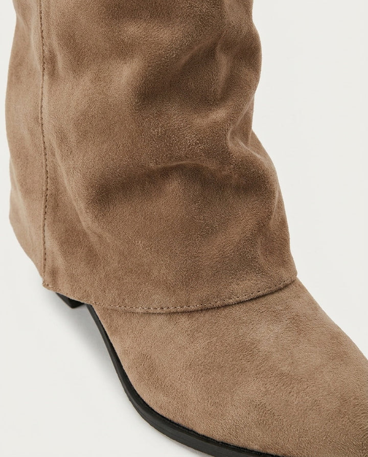 Alix Valois | Block Heel Fold-Over Knee-High Boots