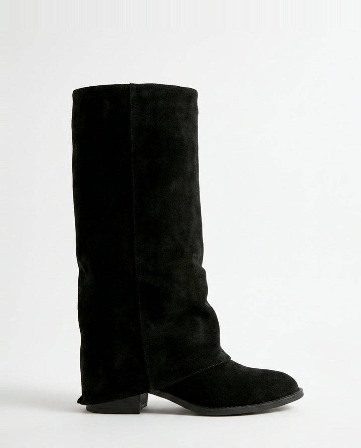 Alix Valois | Block Heel Fold-Over Knee-High Boots