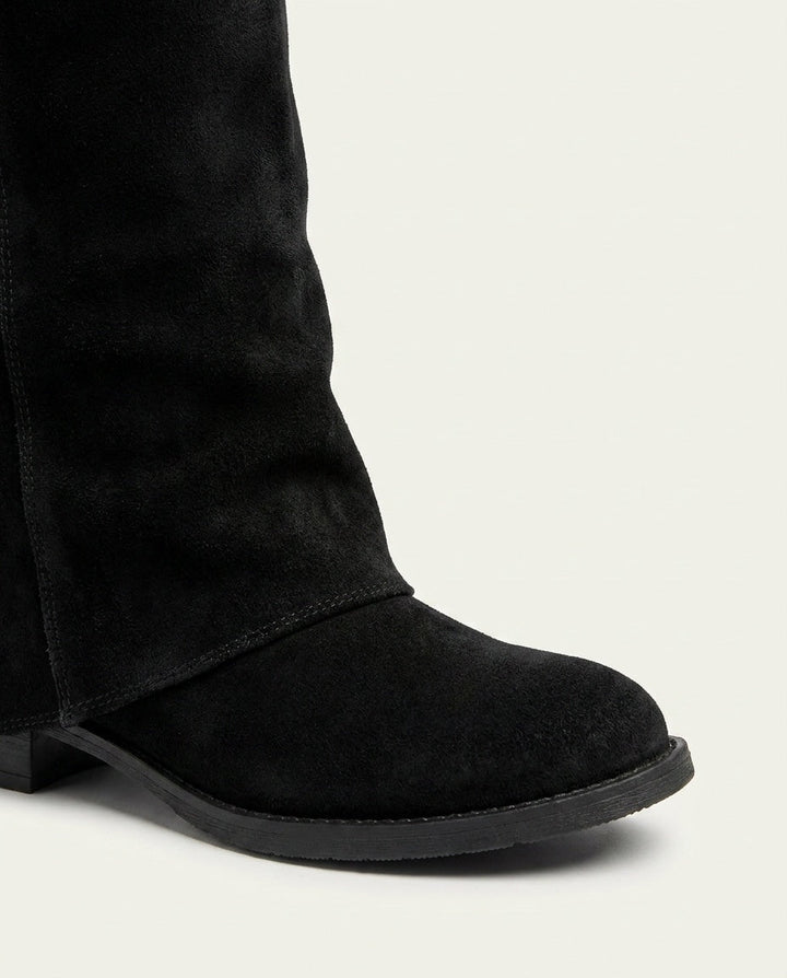 Alix Valois | Block Heel Fold-Over Knee-High Boots
