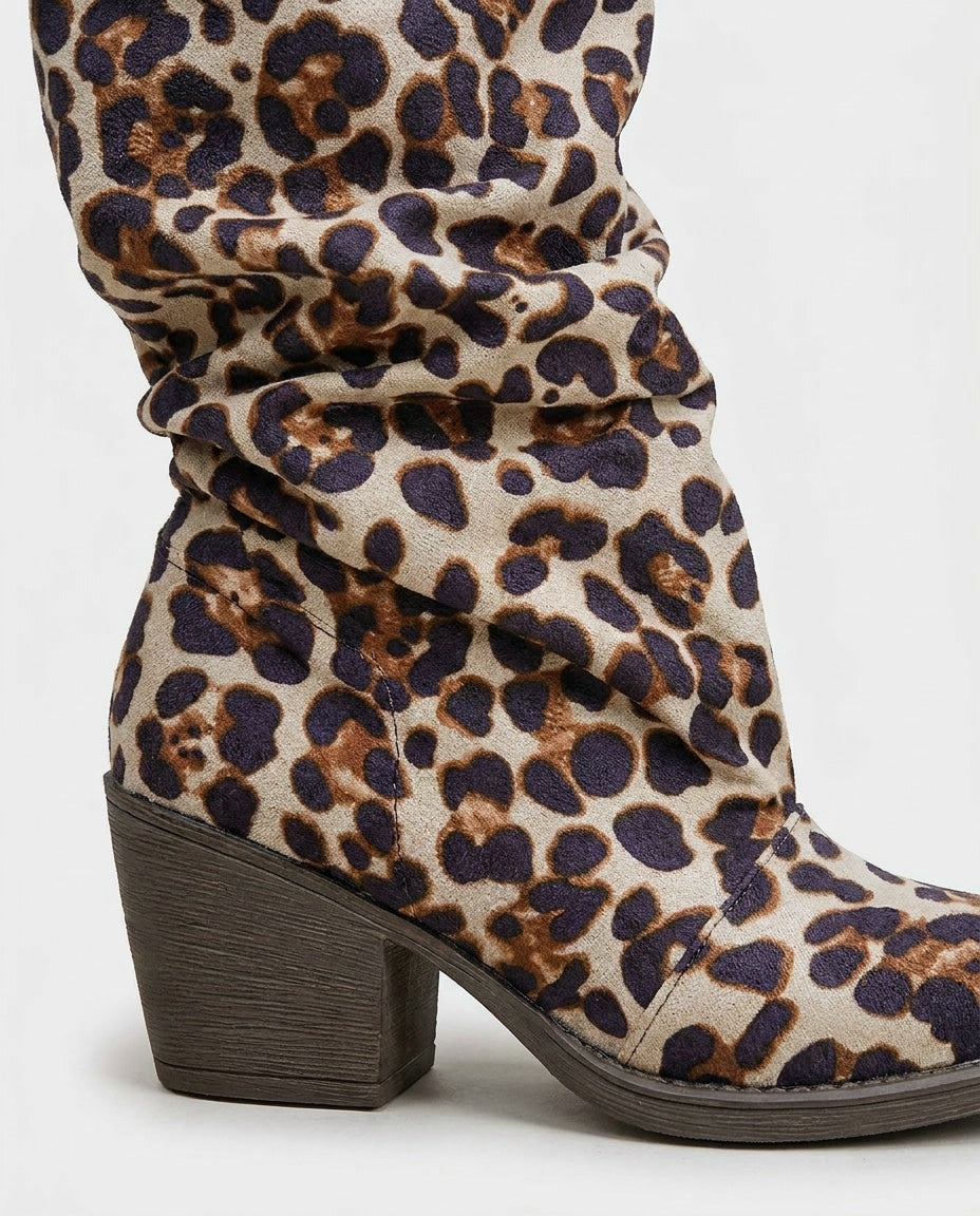 Nolwenn Delaire | Slouchy Block Heel Knee-High Boots