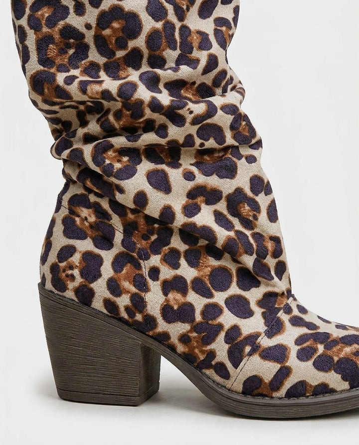 Nolwenn Delaire | Slouchy Block Heel Knee-High Boots