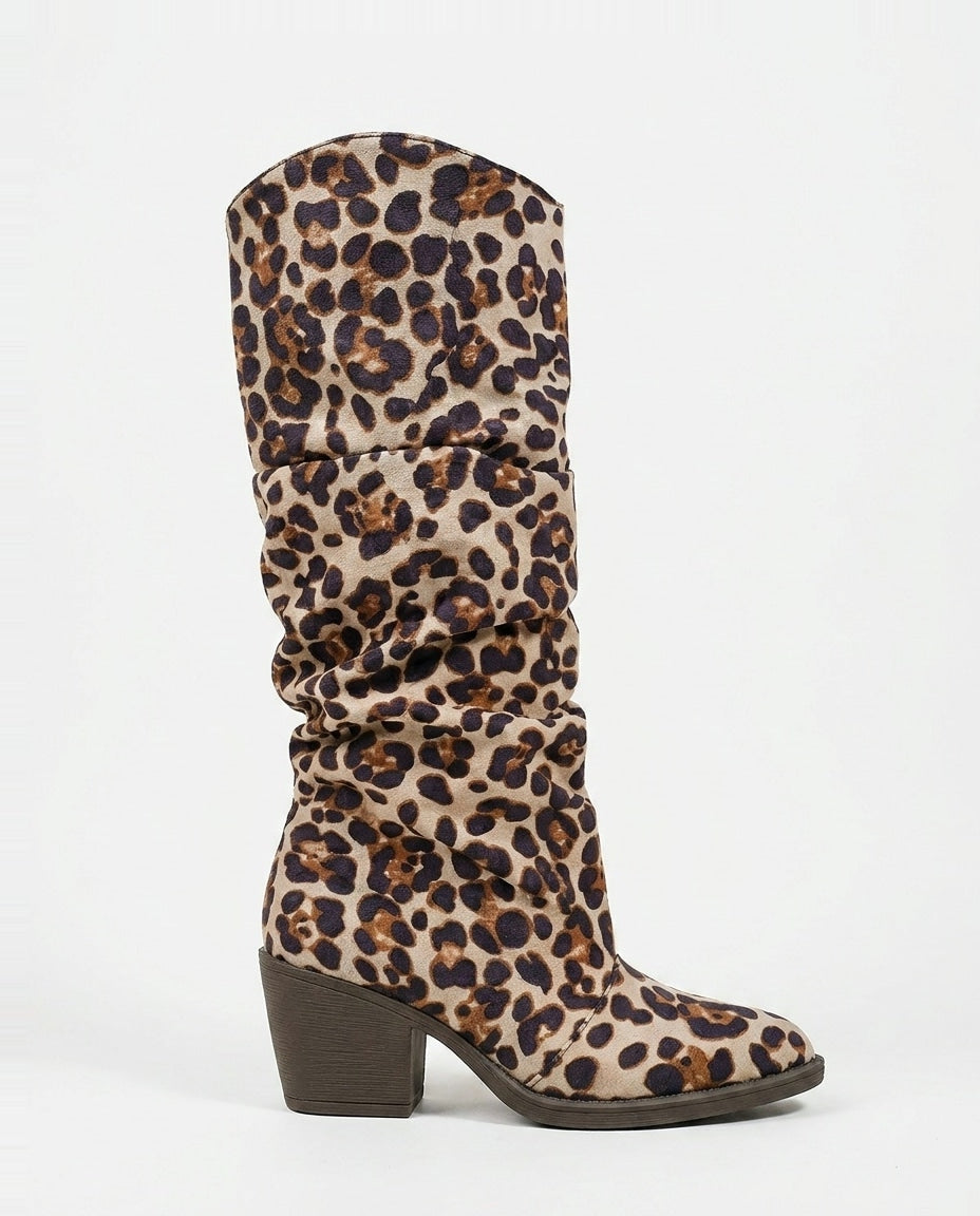 Nolwenn Delaire | Slouchy Block Heel Knee-High Boots