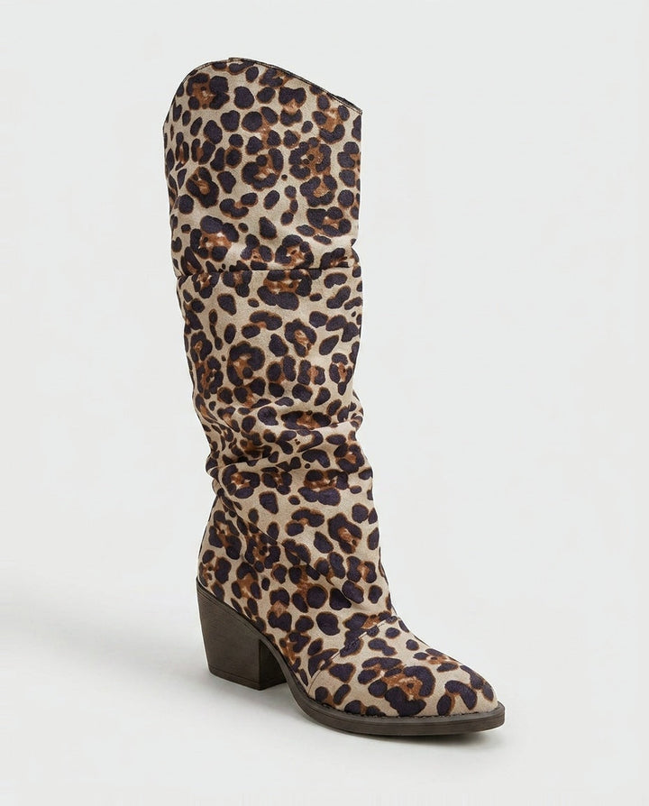Nolwenn Delaire | Slouchy Block Heel Knee-High Boots