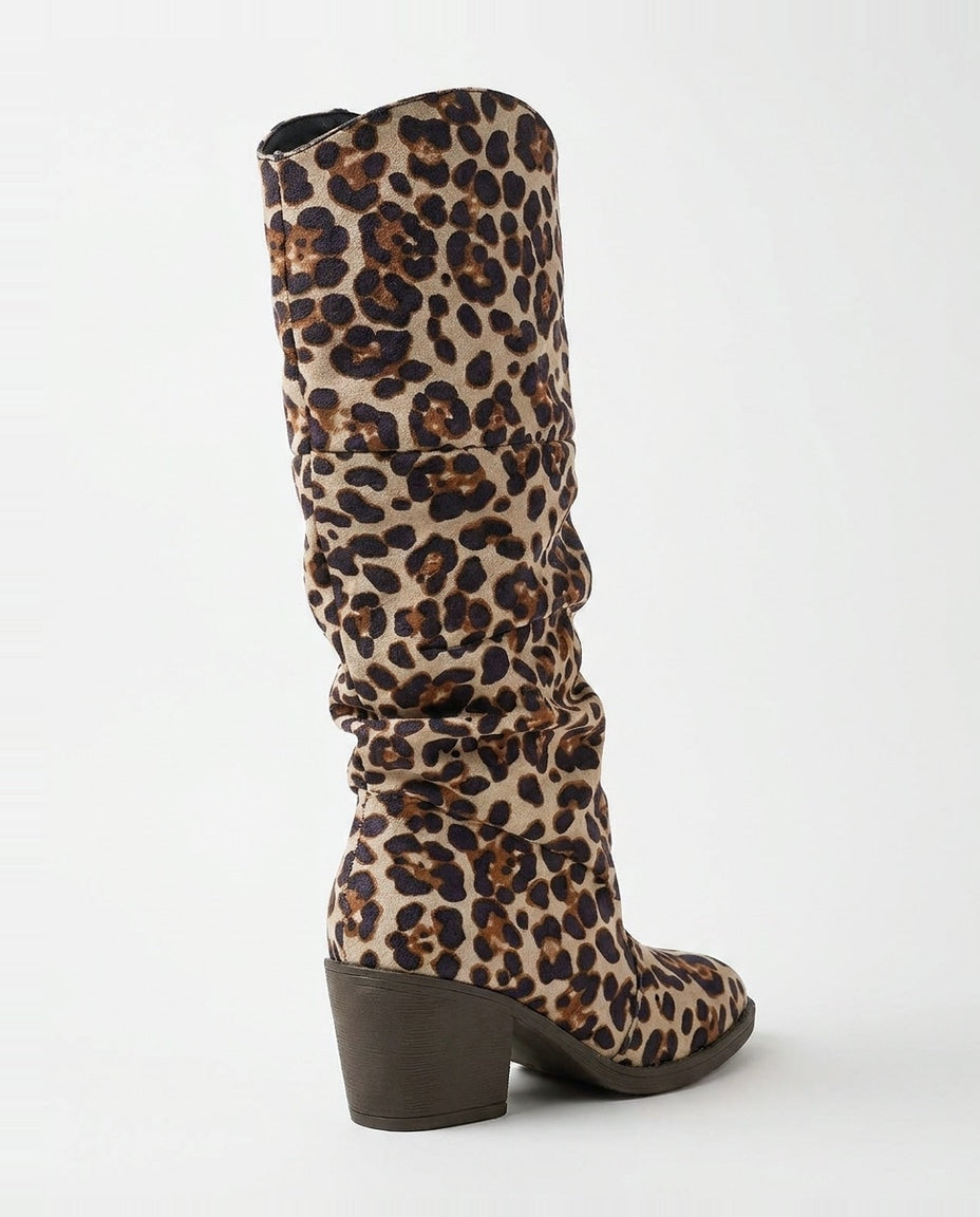 Nolwenn Delaire | Slouchy Block Heel Knee-High Boots