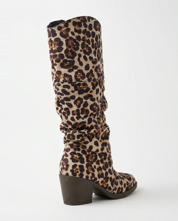 Nolwenn Delaire | Slouchy Block Heel Knee-High Boots