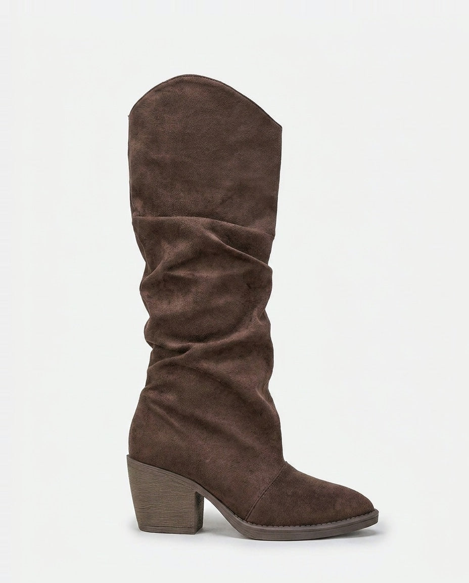 Nolwenn Delaire | Slouchy Block Heel Knee-High Boots