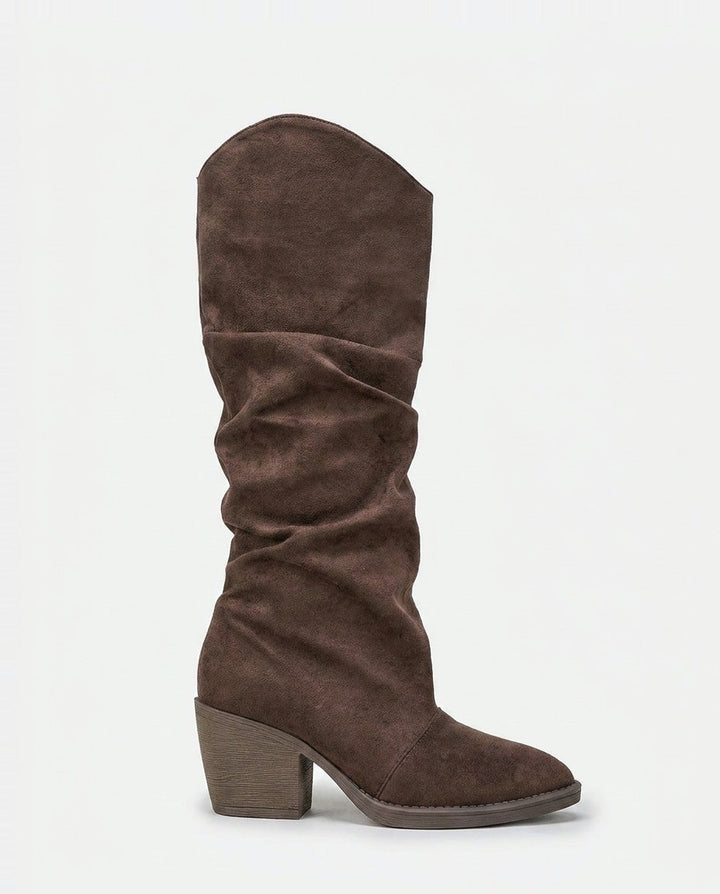 Nolwenn Delaire | Slouchy Block Heel Knee-High Boots