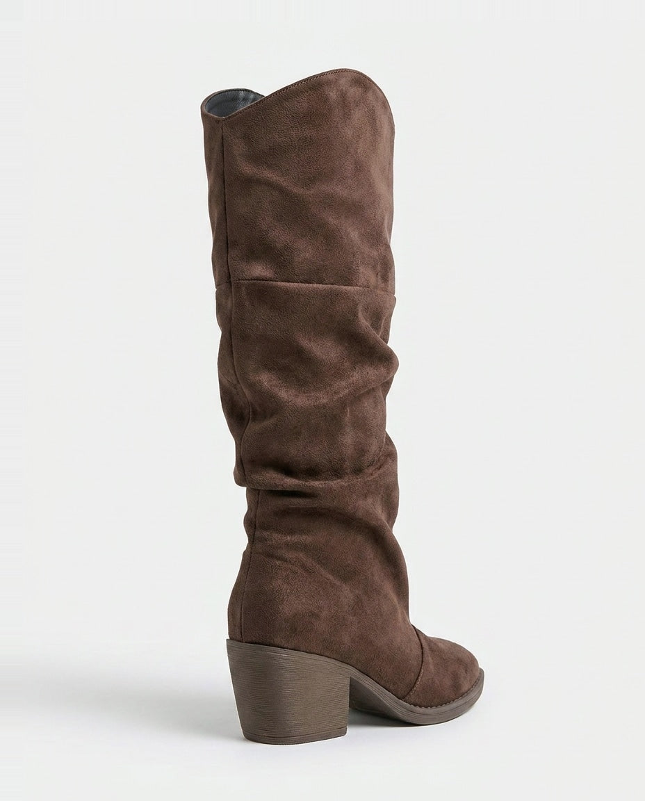 Nolwenn Delaire | Slouchy Block Heel Knee-High Boots