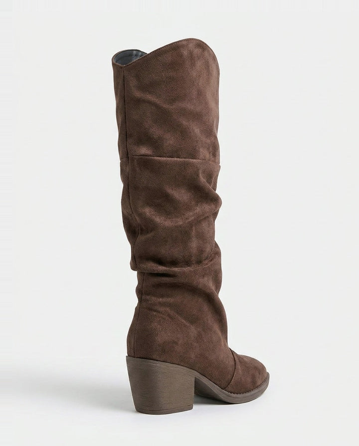 Nolwenn Delaire | Slouchy Block Heel Knee-High Boots