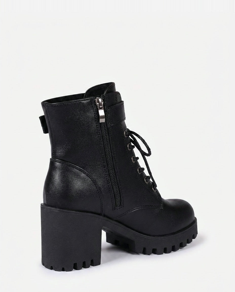 Priscille Charnay | Buckle Strap Chunky Sole Ankle Boots