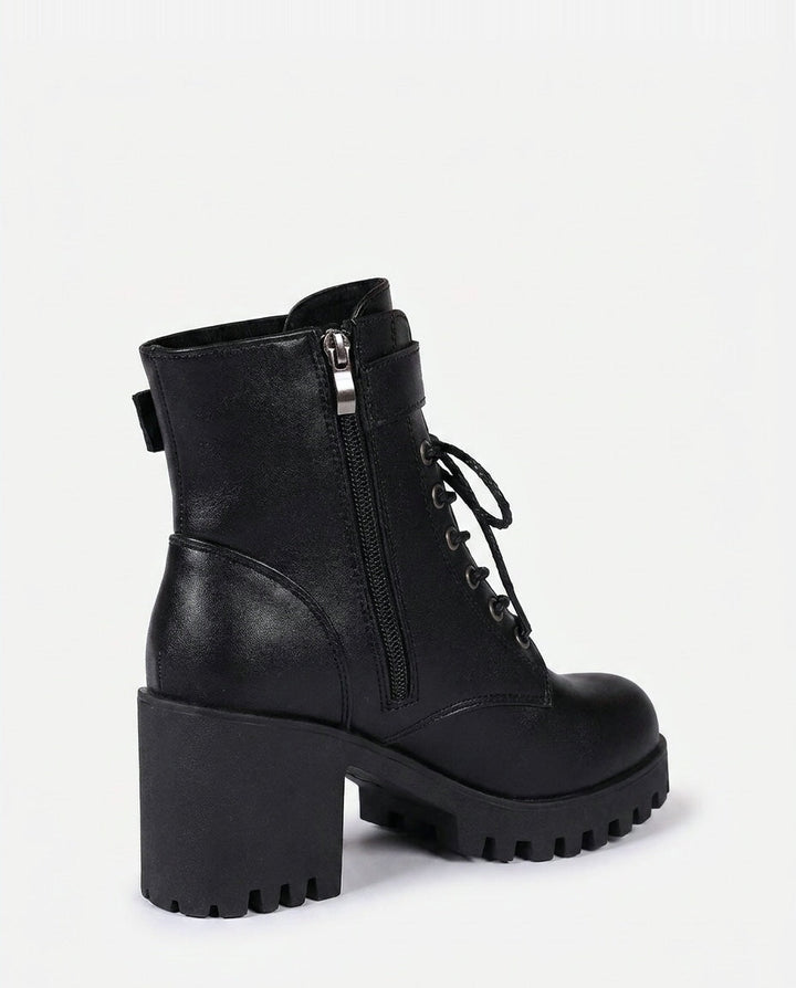 Priscille Charnay | Buckle Strap Chunky Sole Ankle Boots