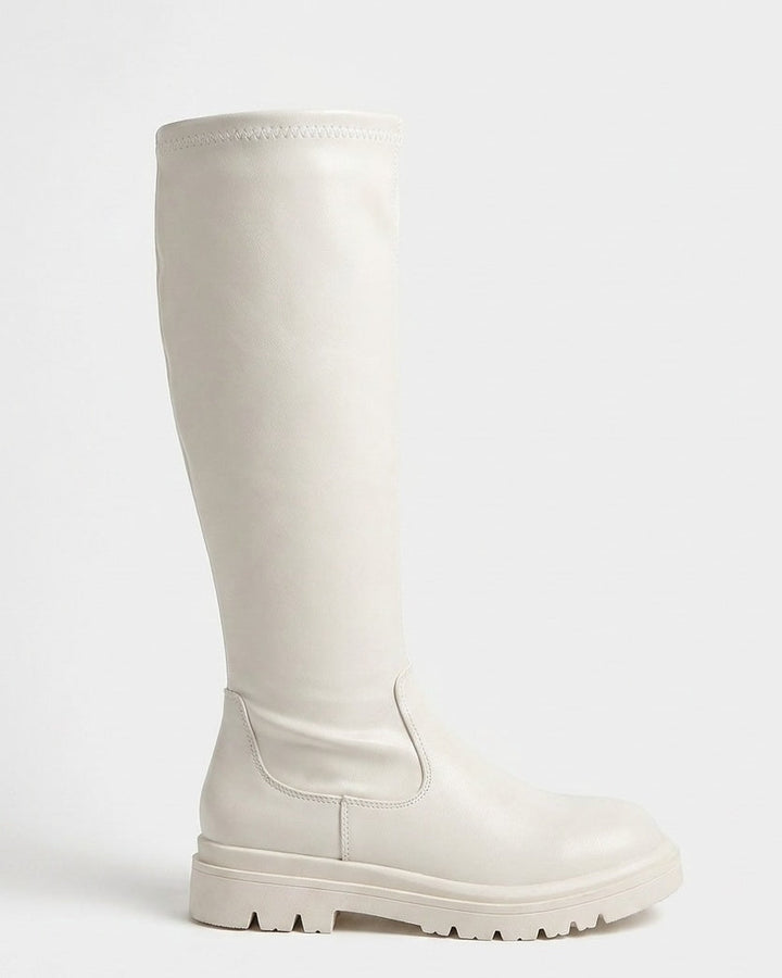 Chloé Nîmes | Round Toe Chunky Lug Sole Tall Boots