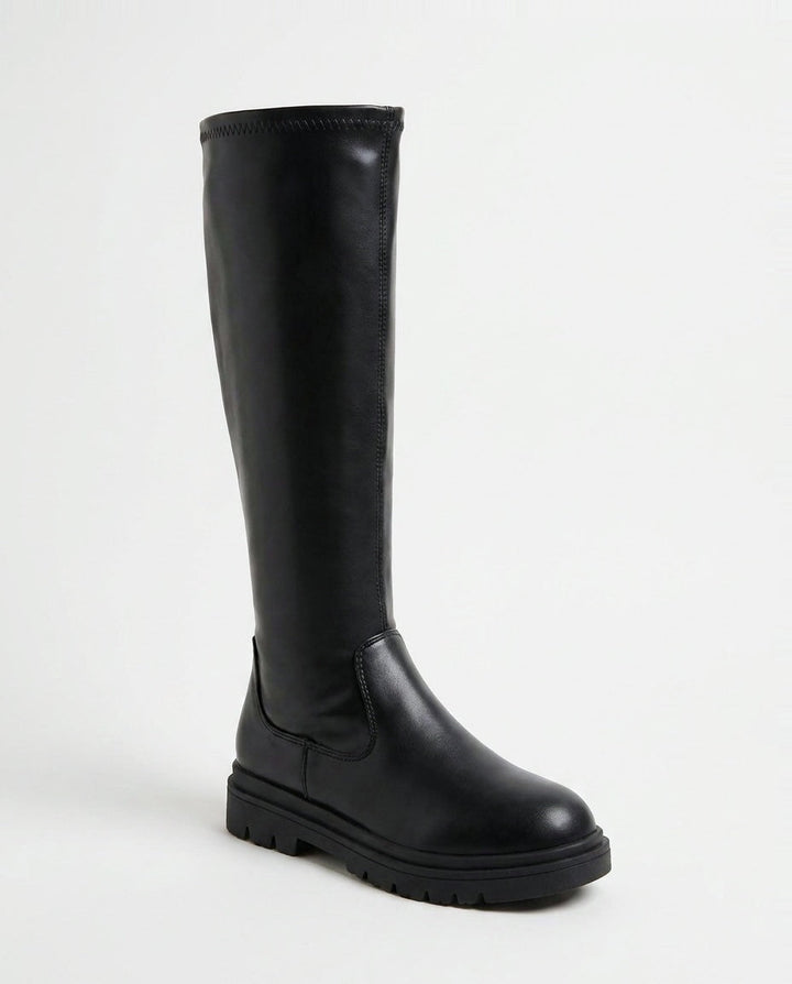 Chloé Nîmes | Round Toe Chunky Lug Sole Tall Boots