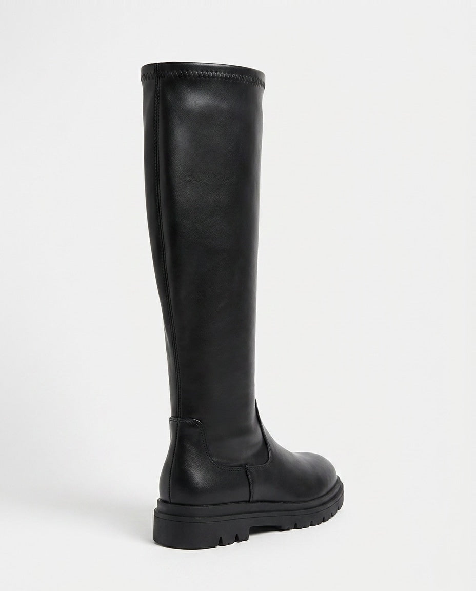 Chloé Nîmes | Round Toe Chunky Lug Sole Tall Boots