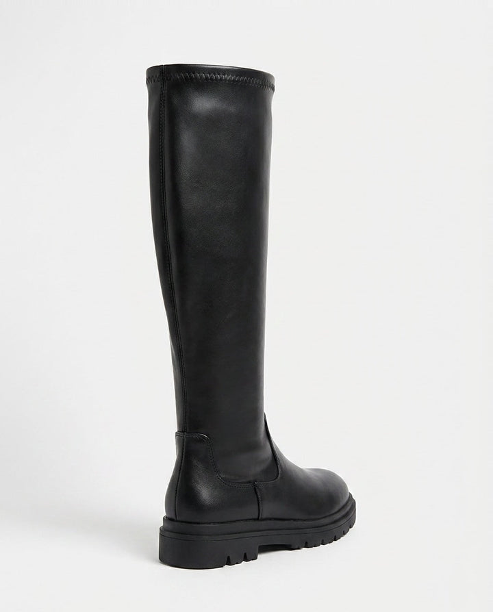 Chloé Nîmes | Round Toe Chunky Lug Sole Tall Boots