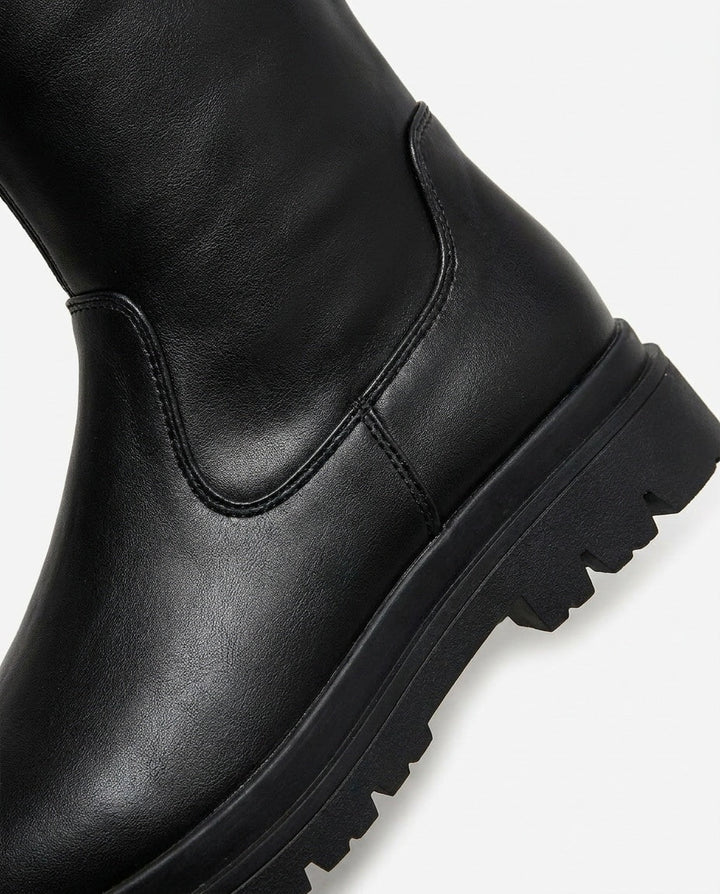 Chloé Nîmes | Round Toe Chunky Lug Sole Tall Boots