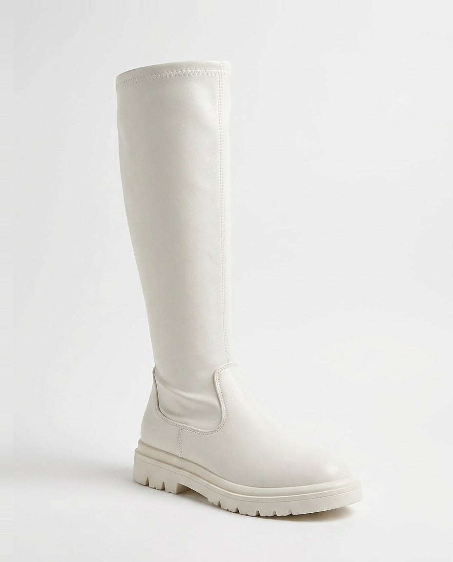 Chloé Nîmes | Round Toe Chunky Lug Sole Tall Boots
