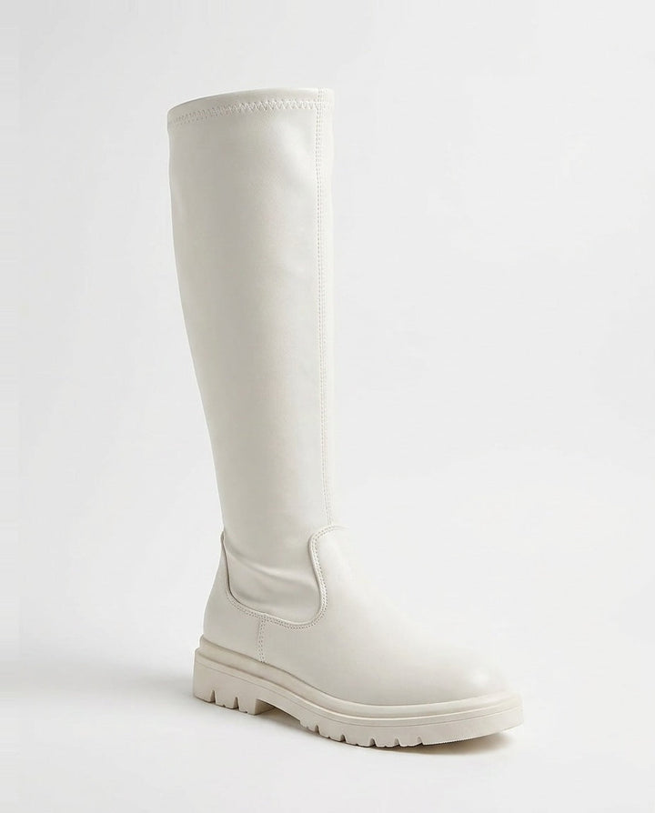 Chloé Nîmes | Round Toe Chunky Lug Sole Tall Boots