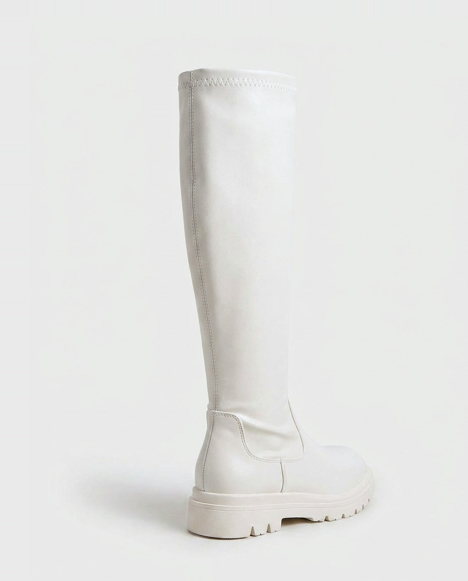 Chloé Nîmes | Round Toe Chunky Lug Sole Tall Boots