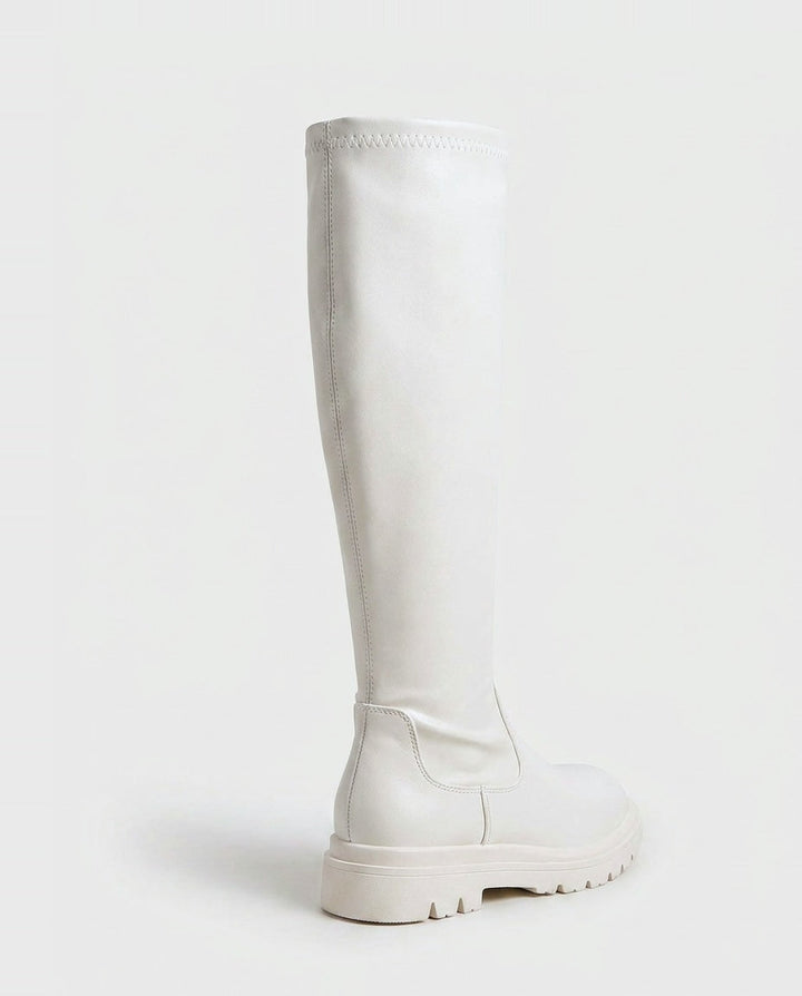 Chloé Nîmes | Round Toe Chunky Lug Sole Tall Boots