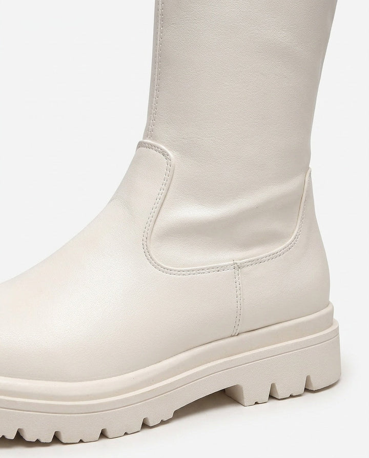 Chloé Nîmes | Round Toe Chunky Lug Sole Tall Boots