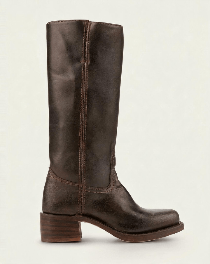 Béa Drouin | Stacked Block Heel Knee-High Boots