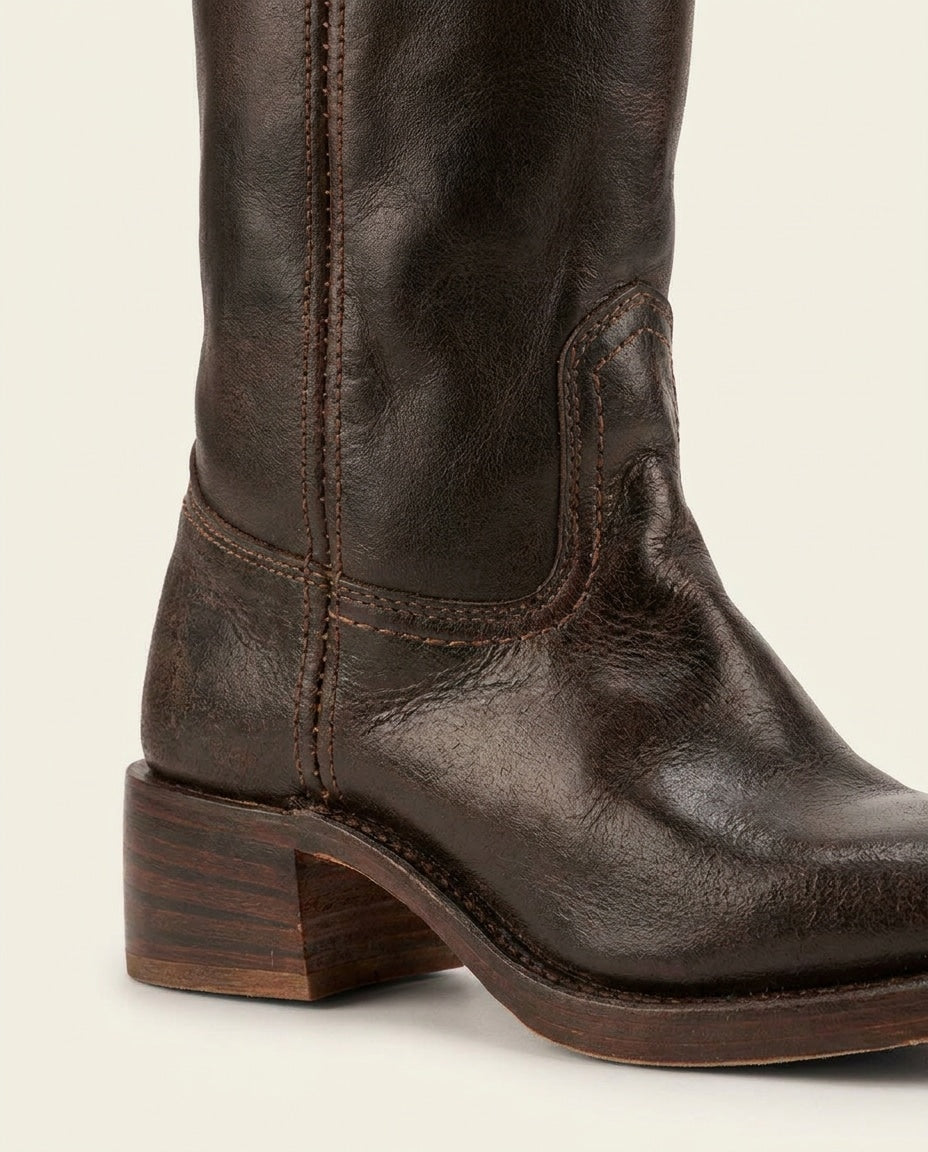 Béa Drouin | Stacked Block Heel Knee-High Boots