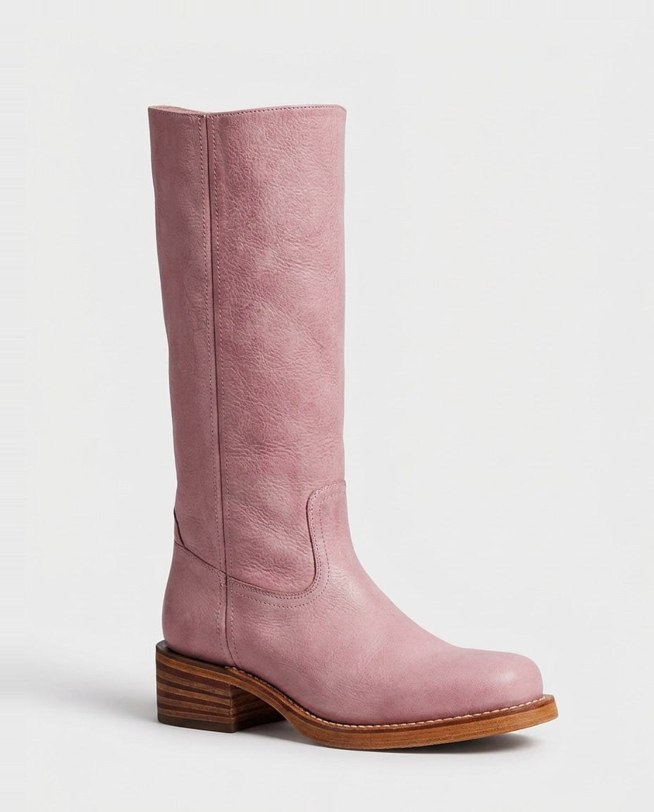 Béa Drouin | Stacked Block Heel Knee-High Boots