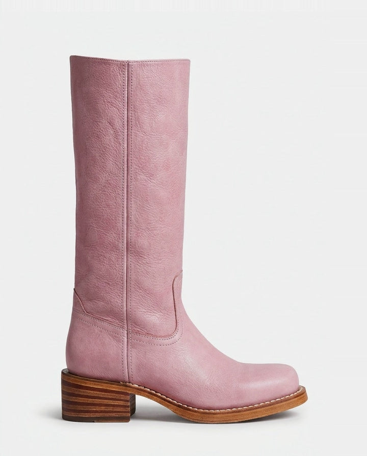 Béa Drouin | Stacked Block Heel Knee-High Boots