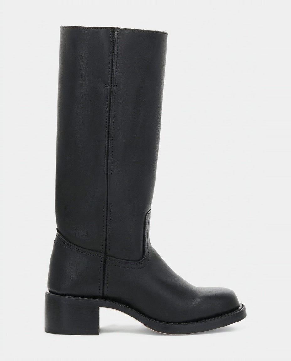Béa Drouin | Stacked Block Heel Knee-High Boots