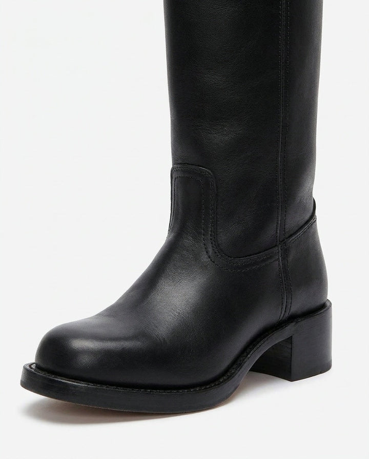 Béa Drouin | Stacked Block Heel Knee-High Boots