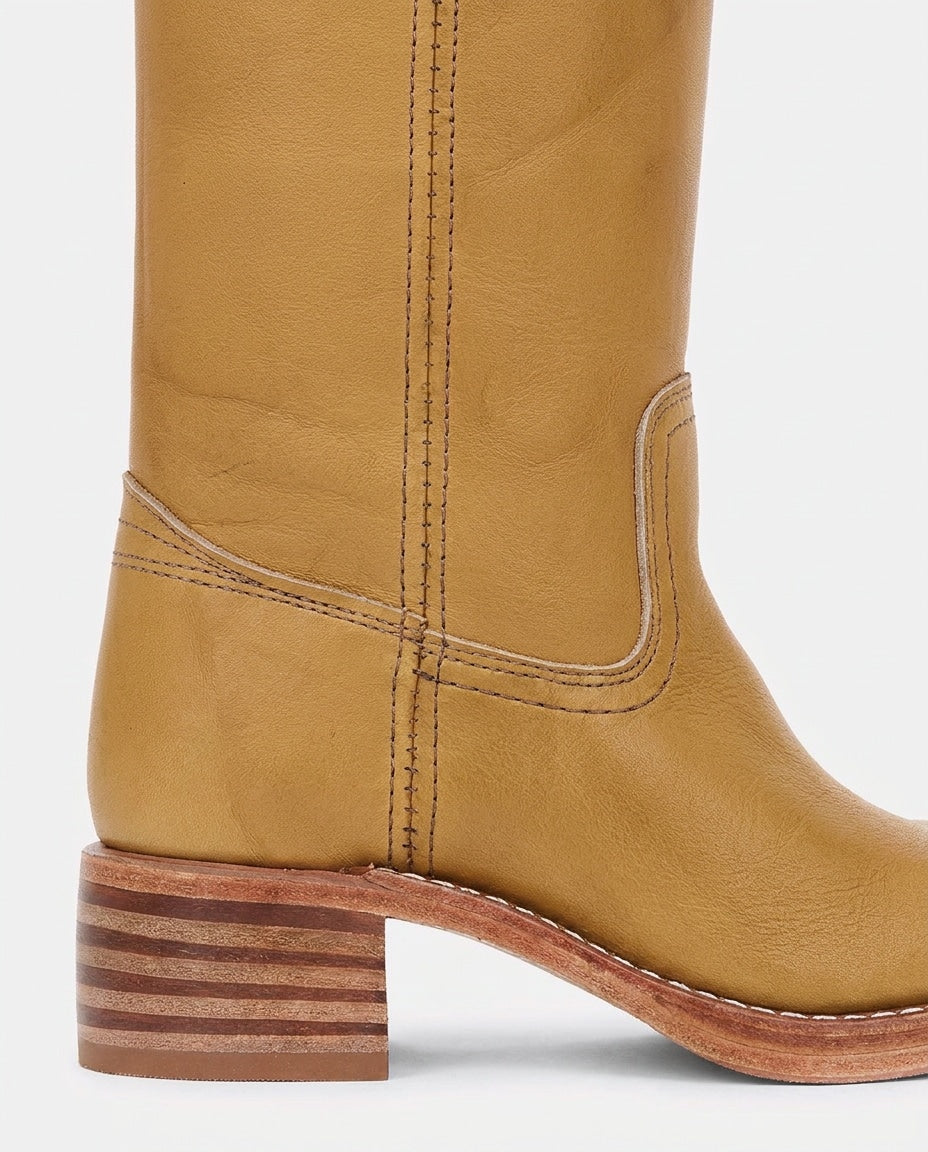 Béa Drouin | Stacked Block Heel Knee-High Boots